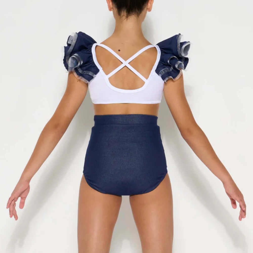 Kelle Blue Jean Baby Leotard and Suspenders Pants - Picture 6 of 9